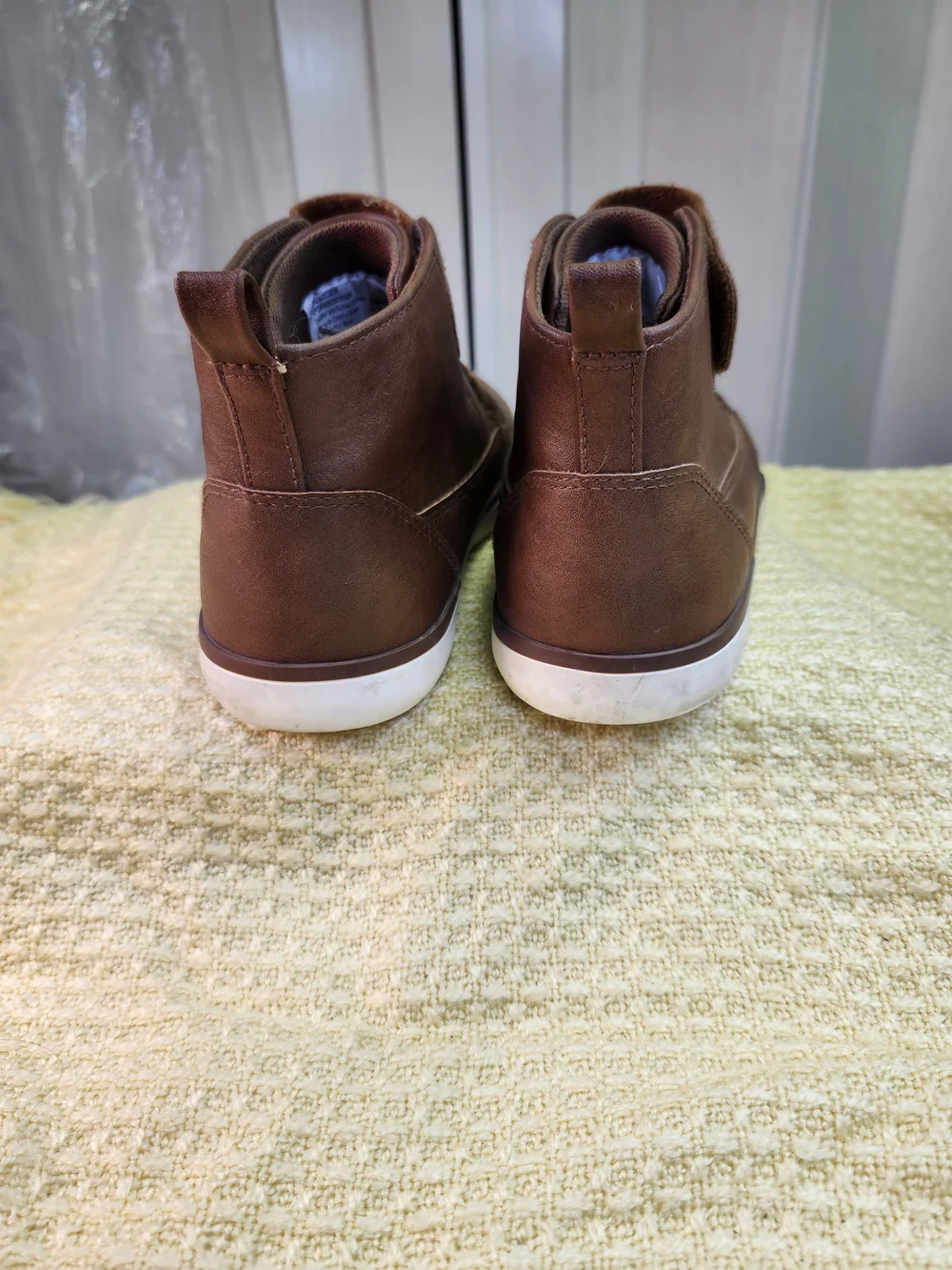 wonder nation Brown High-Top Kids Boots with Hook-and-Loop Strap